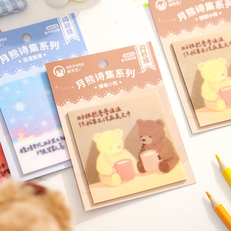 Memo Pad Sticky - Yaratıcı Flaş Kumlu Film Notları, Yüksek