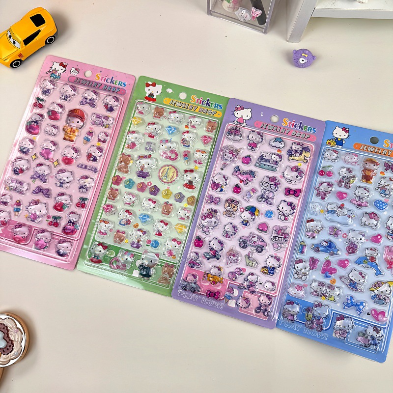 Memo Pad Sticky - Hello Kitty Çıkartmalar 3D Kabartmalı Kristal