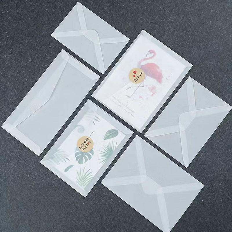 Letter Envelope Kraft - 50 adet Yarı Saydam Boş Zarf
