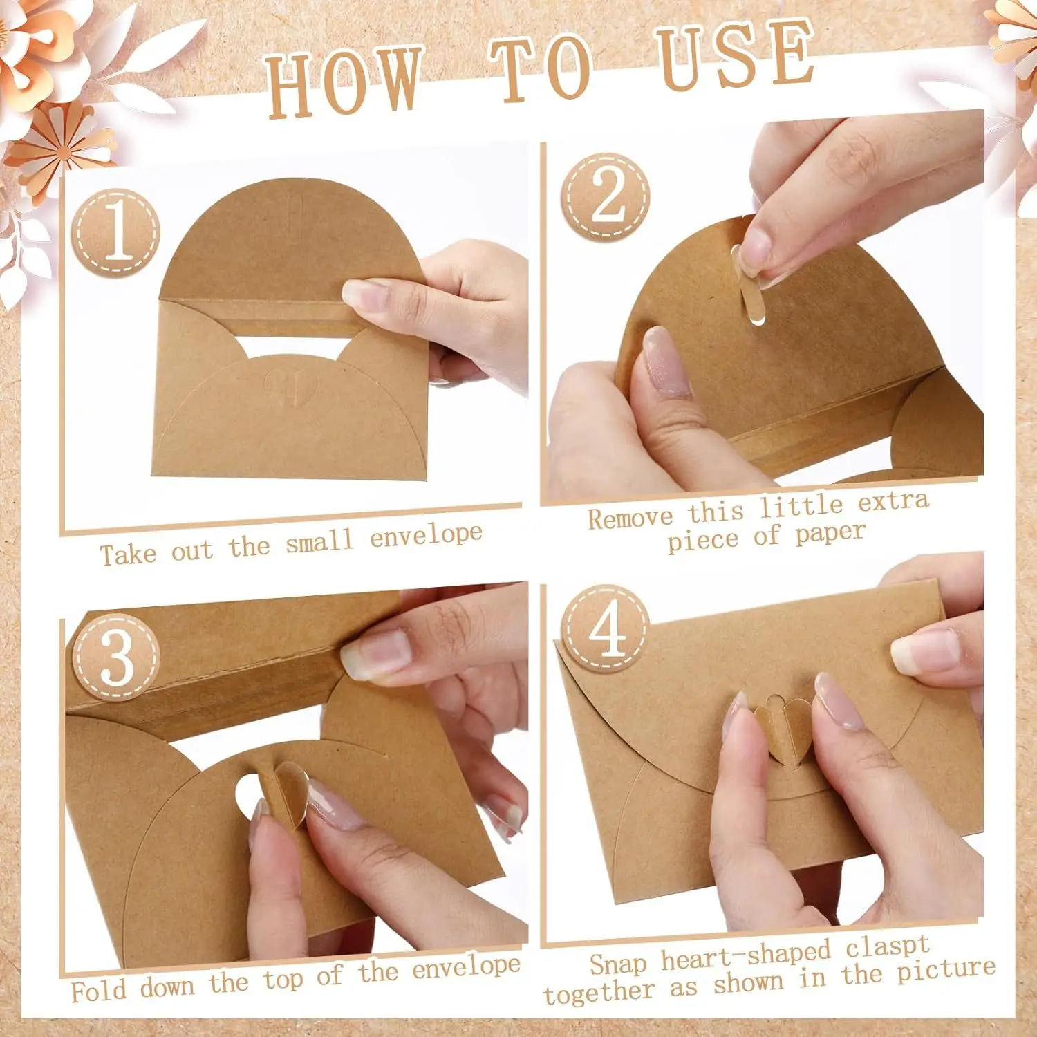 50 adet/grup 10.5X7 cm Zarf Ka - Letter Envelope Kraft incelemesi ve fiyatı